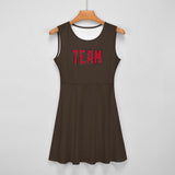 Custom Brown Red Cheerleader Dress