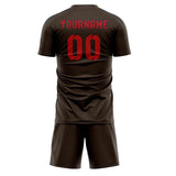 Custom Brown Red Soccer Jersey
