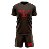 Custom Brown Red Soccer Jersey