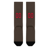 Custom Brown Red Knee-High Sock