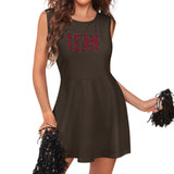 Custom Brown Crimson Red Cheerleader Dress