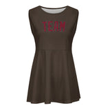 Custom Brown Crimson Red Cheerleader Dress