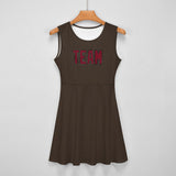 Custom Brown Crimson Red Cheerleader Dress