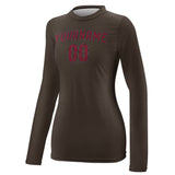 Custom Brown Crimson Red Women's Long-Sleeve Shirt