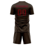 Custom Brown Crimson Red Soccer Jersey
