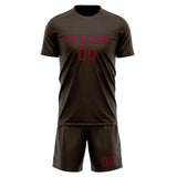 Custom Brown Crimson Red Soccer Jersey
