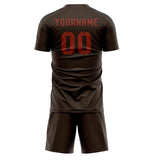 Custom Brown Coral Red Soccer Jersey