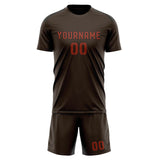 Custom Brown Coral Red Soccer Jersey