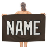 Custom Brown White Beach Towel
