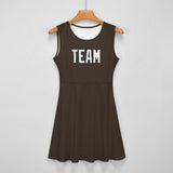 Custom Brown White Cheerleader Dress