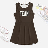 Custom Brown White Cheerleader Dress