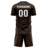 Custom Brown White Soccer Jersey