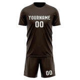 Custom Brown White Soccer Jersey