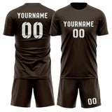 Custom Brown White Soccer Jersey