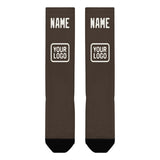 Custom Brown White Knee-High Sock