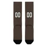 Custom Brown White Knee-High Sock