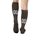 Custom Brown White Knee-High Sock