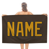 Custom Brown Yellow Beach Towel
