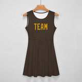 Custom Brown Yellow Cheerleader Dress