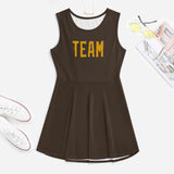 Custom Brown Yellow Cheerleader Dress