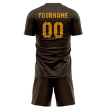 Custom Brown Yellow Soccer Jersey