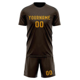Custom Brown Yellow Soccer Jersey