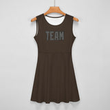 Custom Brown Dark Grey Cheerleader Dress