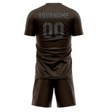 Custom Brown Dark Grey Soccer Jersey