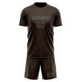 Custom Brown Dark Grey Soccer Jersey