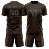 Custom Brown Dark Grey Soccer Jersey