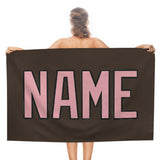 Custom Brown Light Pink Beach Towel