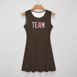 Custom Brown Light Pink Cheerleader Dress