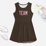 Custom Brown Light Pink Cheerleader Dress