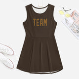Custom Brown Khaki Cheerleader Dress