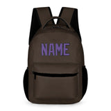 Custom Brown Light Purple Kids Backpack
