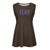 Custom Brown Light Purple Cheerleader Dress
