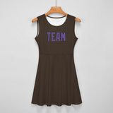Custom Brown Light Purple Cheerleader Dress