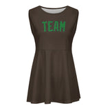 Custom Brown Emerald Green Cheerleader Dress