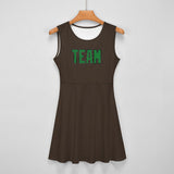 Custom Brown Emerald Green Cheerleader Dress