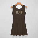Custom Brown Light Khaki Cheerleader Dress