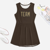 Custom Brown Light Khaki Cheerleader Dress