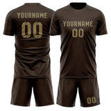 Custom Brown Light Khaki Soccer Jersey