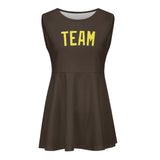 Custom Brown Light Yellow Cheerleader Dress