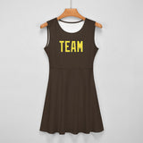 Custom Brown Light Yellow Cheerleader Dress