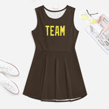 Custom Brown Light Yellow Cheerleader Dress