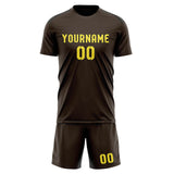 Custom Brown Light Yellow Soccer Jersey