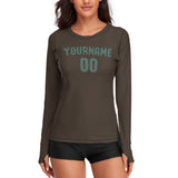 Custom Brown Blue Green Women's Long-Sleeve Shirt