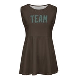 Custom Brown Blue Green Cheerleader Dress