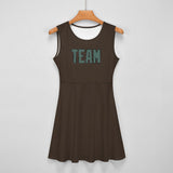 Custom Brown Blue Green Cheerleader Dress