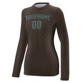 Custom Brown Blue Green Women's Long-Sleeve Shirt